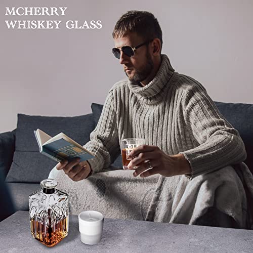 Mcherry OLD LIVES MATTER Whiskey Glass and Ice Ball Mold Gift Set , 10 oz Whiskey Glass - 2.5 Inch Round Ice Cube Molds Old Man Gift Ideas for Christmas Birthday Retirement Anniversary