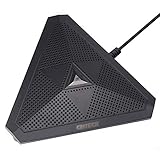 CMTECK USB Desktop Computer CM001 Microphone, Mute Button with LED Indicator, Omnidirectional Condenser Boundary Conference Mic for Recording,Streaming,Gaming,Skype (Windows/Mac)