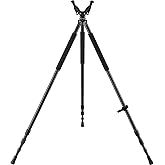 Trakiom Shooting Stick Tripod, Shooting Tripods for Rifles, Gun Hunting Rest Stand Crossbow Shoot Stick with V Yoke Rest