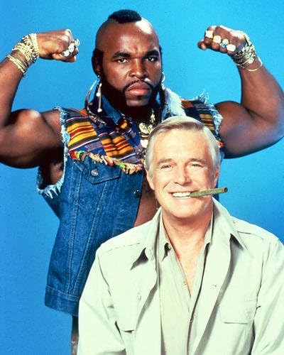 Moviestore George Peppard as Col. John "Hannibal" Smith and Mr. T as Sgt.  Bosco "B.A." Baracus in The A-Team 25x20cm Colour Photo: Amazon.co.uk:  Welcome