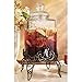 Home Essentials & Beyond 1868 Del Sol Hammered 2.25 gallon Beverage Dispenser with Rack, Clear