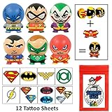 The Amazing DC Superhero Party Favor Pack (Buildables & Large Tattoos)