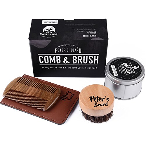 Beard Comb and Brush Set for Men - Wooden Beard Comb Sandalwood Beard Comb - Natural Horse Hair Bristle Brush - Perfect for Beard Balms & Oils – Soften and Condition Itchy Beards - 2 Year Warranty - Thumbnail 6