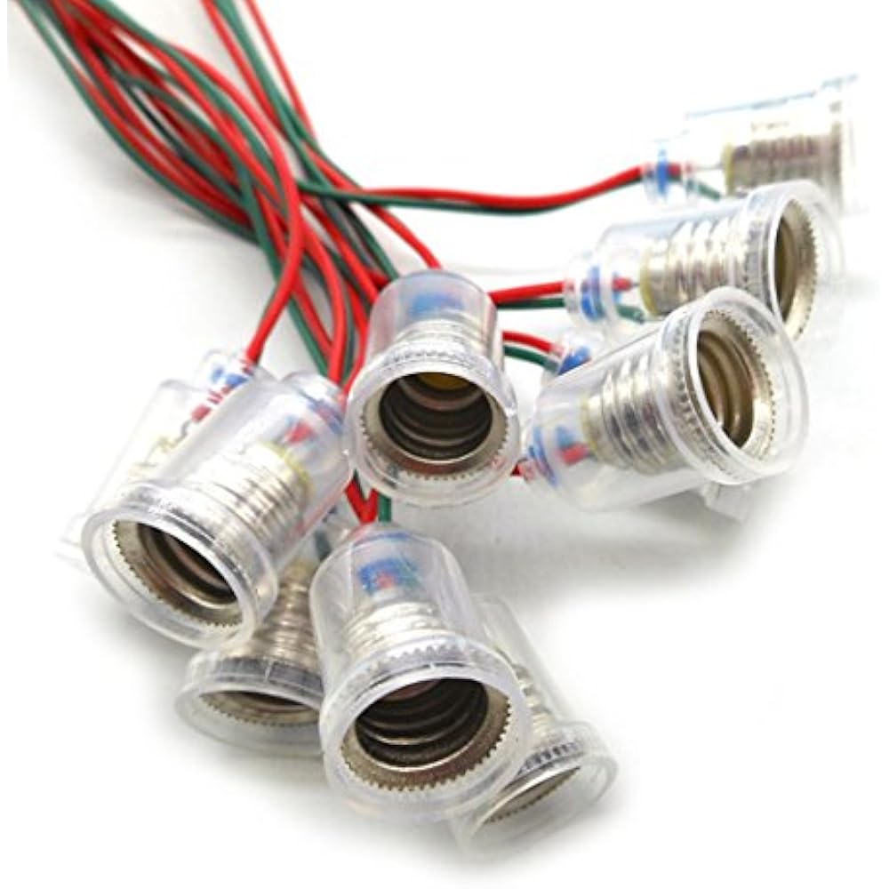 12PCS Light Sockets E10 ScrewMount Bulbs Holder LED Lamp 8.6" Lead