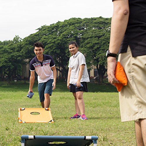 Harvil Portable Premium PVC Framed Cornhole Set with 8 Double-Lined Bean Bags and Carrying Case - Thumbnail 4