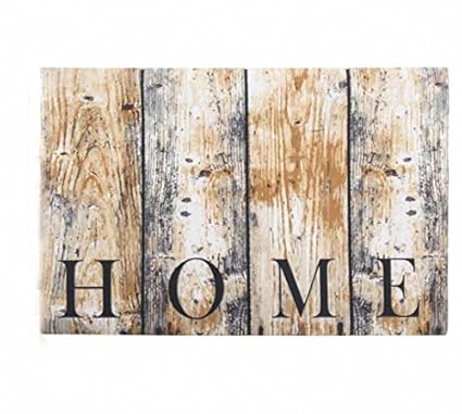 LB H&F Fußmatte Türmatte Vintage - 60 x 40 cm Gross BRETTERWAND grau Außenmatte Rutschfest witterungsbeständig (5)