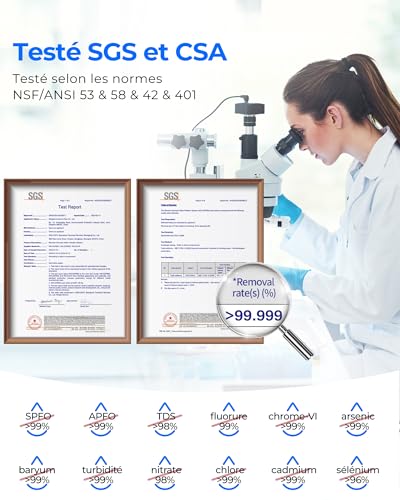 Waterdrop G3P800 Reverse Osmosis System, Fast Flow 800 GPD, NSF/ANSI 58 Certified, 3:1 Pure Sewer, Tankless Reverse Osmosis System Under Sink Tankless Reverse Osmosis System, TDS Reduction