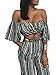 Glamaker Womens Sexy Off Shoulder Striped 2 Pieces Jumpsuit Crop Tops and Pants Set ,Striped,8/10