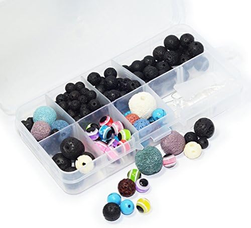 Lava Beads for Essential Oils Jewelry Making - Bracelet Necklace Making Kit (200 Beads)