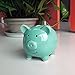 Aojingtai Ceramic Piggy Bank, Mini & Small Cute Ceramic Coin Money Piggy Bank, Makes a Perfect Unique Gift, Nursery Décor, Keepsake, or Savings Piggy Bank for Kids, Green
