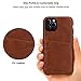 TENDLIN Compatible with iPhone 11 Pro Max Case Wallet Design Premium Leather Case with 2 Card Holder Slots (Brown)