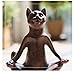 Rusty Brown Vintage Rustic Decorative Resin Animal Cat Yoga Pose Statue