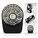 D-FantiX 3-inch Mini Portable Fan 4 Speeds Rechargeable USB Desktop Fan Personal Fan Small Handheld Fan Battery Operated/USB Powered for Travel, Home and Office (Black)