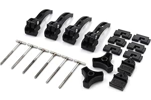 RV Murts Truck Tonneau Covers Parts & Accessories, Hard Tri-fold & Quad-fold Truck Bed Cover Installation Replacement Kit, T-Bolts, Front Clamps, Triangle Screw, Rear Clamps for F150 Bed Rails.