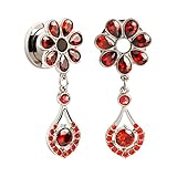 KUBOOZ Fashion Red wine Garnet Elegant Ear Plugs Tunnels Gauges Stretcher Piercings Jewelry