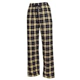 Boxercraft Plaid 100% Cotton Flannel Pant with Pockets, YOUTH SIZES Black/Gold-M
