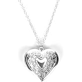 YALLNASL Heart Locket Necklace that Holds Pictures Silver Heart Shaped Locket Necklaces for Women Adults Photo Locket Necklace Lockets for Women Best Friends Gifts