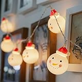 Seetwo  Snowman LED String Lights, 1m/3.3ft 10 LEDs Battery Operated Warm White Xmas