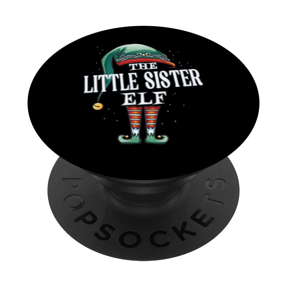 Little Sister Elf Christmas Group Xmas Pajama Party PopSockets Swappable PopGrip