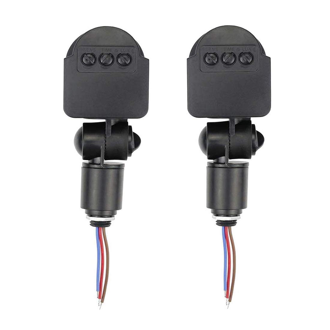 Hailege 2pcs DC 12V Outdoor Infrared PIR Monitor Sensor Switch - 12V Automatic Infrared Movement Detector Wall Mount Timer Outdoor Motion Sensor LED Light Switch