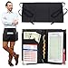 MaryOnArt Waiter Server Book and Apron - Waitress Book 8.2''x5.2'' Guest Check Zipper Pouch - Server Wallet Pads Holder Money Pocket Restaurant Waitstaff with Free Waist Apron Black and One Tip Chart