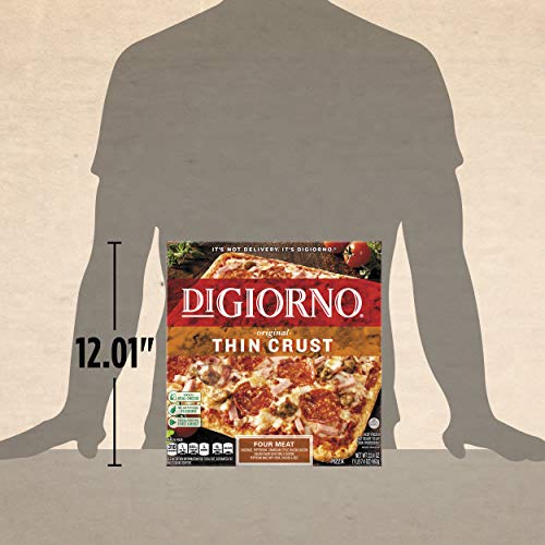 DIGIORNO Original Thin Crust Four Meat Frozen Pizza, 23.4 oz. | Made with Mozzarella Cheese