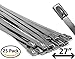 Electriduct 304 Stainless Steel Cable Ties 27 Inch 200 Lbs Heavy Duty Self Locking Ball Lock Zip Ties UV Resistant (25 Pack)