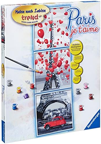 Ravensburger 28974 5 Paint by Numbers Paris, Je T'Aime