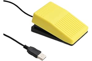 OLLGEN Yellow USB Foot Pedal for PC Gaming,Optical Control Single Foot Switch,Computer Map Mouse Keyboard Hotkey Combination Key Keypress Simulator Program Page Turner Transcription HID