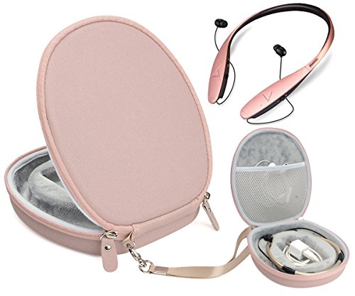 CaseSack Matte Rose Gold Headphone Case for Samsung Level U, Level U Pro, Level U Neckband, Jaws 4.1, LG Tone HBS-730, Tone Pro HBS-750, HBS-770, HBS-760, Tone Infinim HBS-900, HBS-920, COULAX