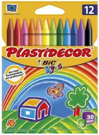 5x Estuches de 12 Ceras Plastidecor BiC Kids para colorear: Amazon.es: Oficina y papelería