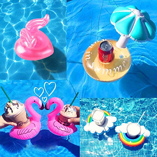 image for HLXY Inflatable Drink Holders 20 Packs Swim Drink Floats Coasters Summ