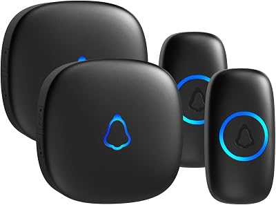 SECRUI Wireless Doorbell 300m Waterproof Plug In Kit 2 Transmitters 58 Chimes