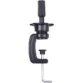EERYA Wig Mannequin Head Stand Cosmetology Manikin Head Standard Holding Holder Clamp Stands Black (1Pc, Desktop Head Stand)