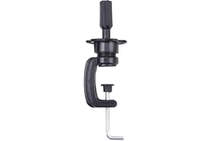 EERYA Wig Mannequin Head Stand Cosmetology Manikin Head Standard Holding Holder Clamp Stands Black (1Pc, Desktop Head Stand)