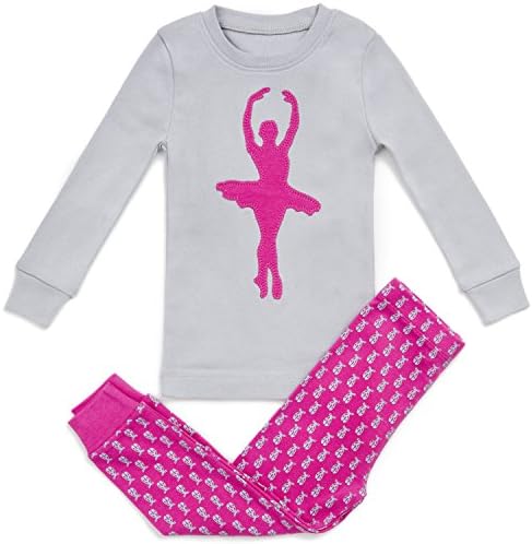 Bluenido Girls Pajamas Ballerina 2 Piece 100% Super Soft Cotton (12m-8y)