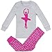 Girls Pajamas Bluenido Ballerina 2 Piece 100% Super Soft Cotton,Pink / Grey,6 Years