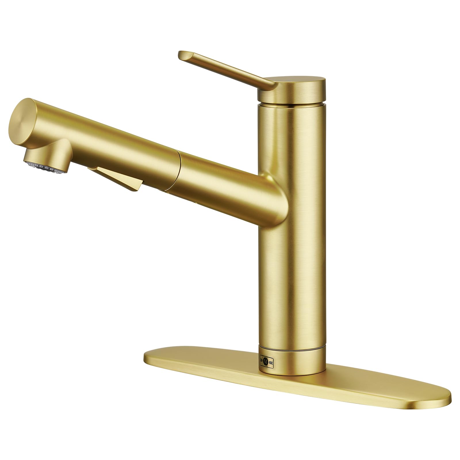 Photo 1 of CREA Low Profile Kitchen Faucet with Pull Out Sprayer,Bar Sink Faucet Single Hole Handle,Short Kitchen Faucet Prep Wet Bar Faucet Laundry Utility Faucet,Low Arc Small Modern Outdoor RV Faucet Gold