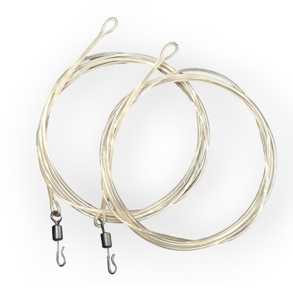 Twin pack fluorocarbon carp Leaders Quick Change swivels fused loop 3 colour options (Translucent Brown)