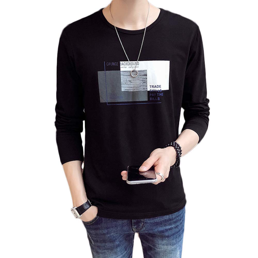 メンズ Tシャツ 長袖 カットソー ファッション カジュアル トップス 快適 無地 春秋