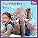 Big Soft Baby Elephant Plush Toy – Stuffed Elephant Cushion Doll Toy for Kids – Perfect Gift for Baby Shower, Birthdays, Children, Grand Sons/Daughters - Grey