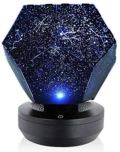 Zenghh Smart Remote Rotation Romantic Rotating Starry Star Night Sky Light Projector Lamp for Boy's and Girl's Bedroom (Tricolor Light)