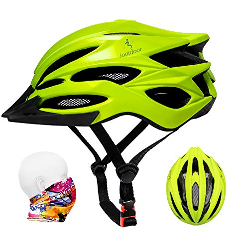 ioutdoor Bike Helmet Men, Cycle Helmet Ladies, Adjustable 56-62cm, Insect Net, Detachable Visior, 22 Vents, Lightweight, Bicycle Helmet for Adult Womens Teenagers Girls Boys (Green) — image 1