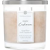 Colonial Candle Cozy Cashmere Scented Candle Jar, Highly Fragranced Candles for Home Scented, Mottled Wax Candle, 2 Wick, 8 oz - Made in The USA