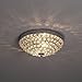 SOTTAE Fashionable 2 Lights Bowl Shaped Crystal Mental Shade Chrome Finish Bedroom Living Room Hallway Kids Room Modern Crystal Chandelier Ceiling Light, Ceiling Chandelier Size 11.8