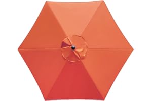 Sunnyglade 7.5ft Patio Umbrella Replacement Canopy Market Umbrella Top Outdoor Umbrella Canopy with 6 Ribs