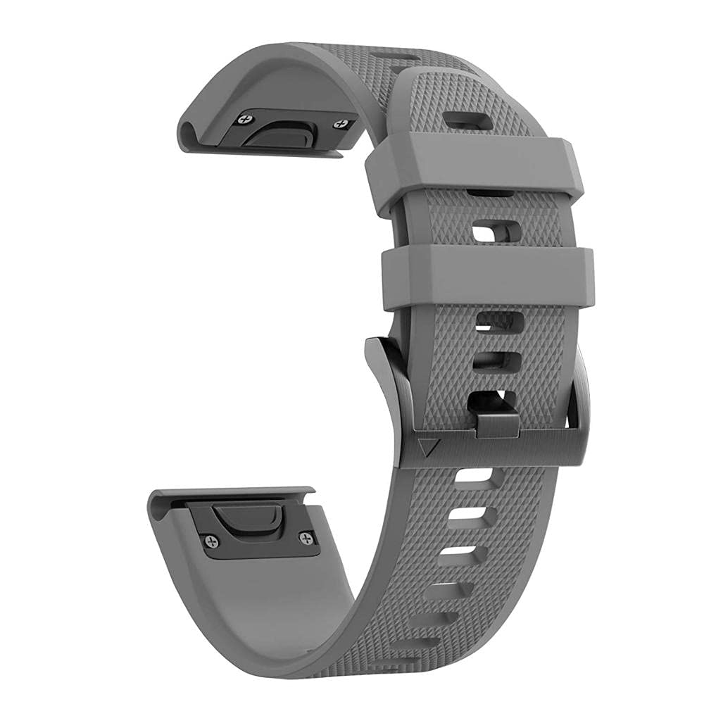 Fleshy Leaf 26mm Band Silicone Strap for Fenix 7X/Fenix 7X Solar/Fenix 7X Sapphire Solar/Fenix 6X,Fenix 5X Plus/Fenix 5X/Fenix 6X/Fenix 6X Pro/Fenix 6X Sapphire/Fenix 3/Fenix 3 HR (Gray)