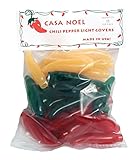 Red, Green, and Yellow Chili Pepper Christmas Light Covers Set of 35 - Fit Over Mini Christmas Lights - Great for International Use