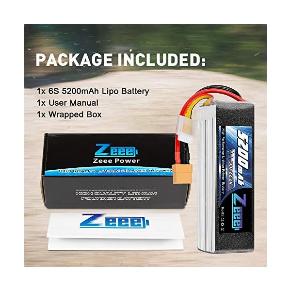 Zeee 6S Lipo Akku 22,2V 50C 5200mAh RC Batterie mit XT90 Stecker für RC Car RC Truck RC Auto Boot Helicopter LKW Truggy… – Bild 8