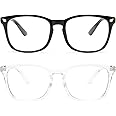 livho 2 Pack Blue Light Blocking Glasses, Computer Reading/Gaming/TV/Phones Glasses for Women Men,Anti Eyestrain & UV Glare (
